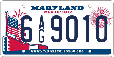 MD license plate 6AG9010