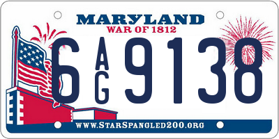 MD license plate 6AG9138