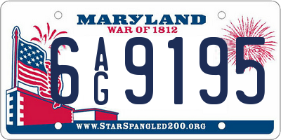 MD license plate 6AG9195