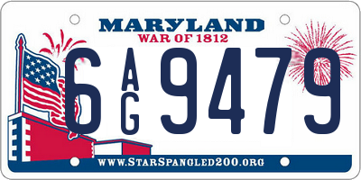 MD license plate 6AG9479