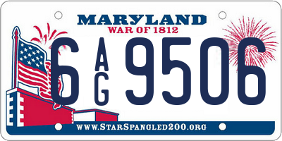 MD license plate 6AG9506