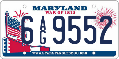 MD license plate 6AG9552