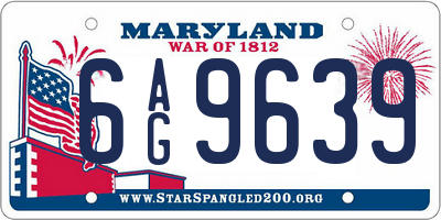MD license plate 6AG9639