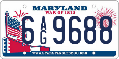 MD license plate 6AG9688