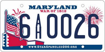MD license plate 6AH0026