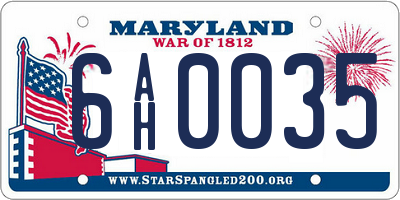 MD license plate 6AH0035