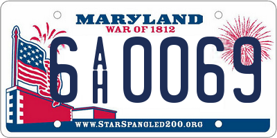 MD license plate 6AH0069
