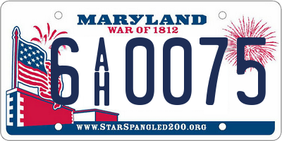 MD license plate 6AH0075