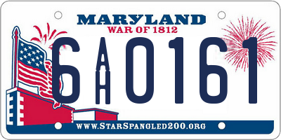 MD license plate 6AH0161