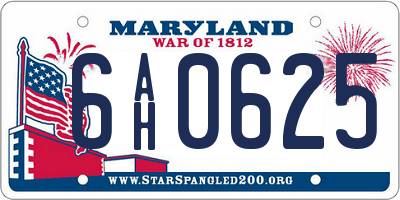MD license plate 6AH0625