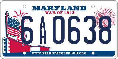 MD license plate 6AH0638
