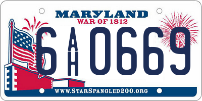 MD license plate 6AH0669