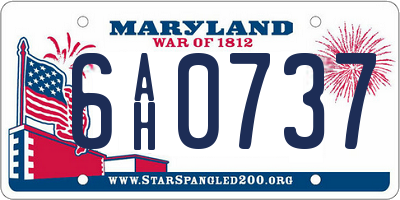 MD license plate 6AH0737