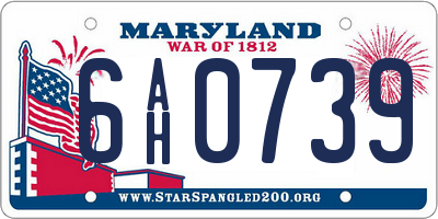 MD license plate 6AH0739