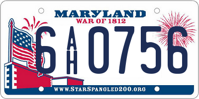 MD license plate 6AH0756