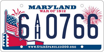 MD license plate 6AH0766