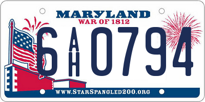MD license plate 6AH0794