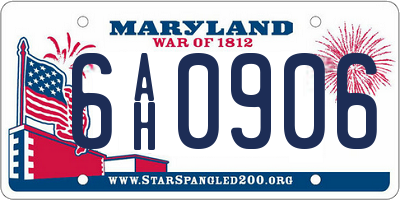 MD license plate 6AH0906
