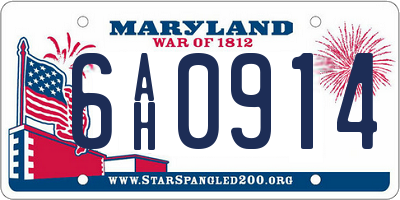 MD license plate 6AH0914