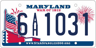 MD license plate 6AH1031