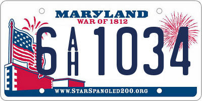 MD license plate 6AH1034
