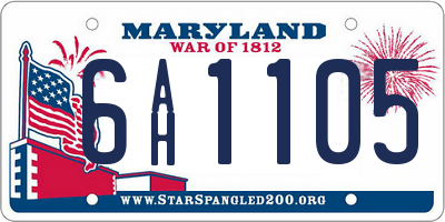 MD license plate 6AH1105