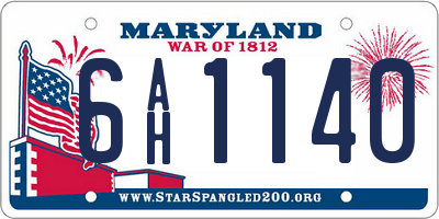 MD license plate 6AH1140