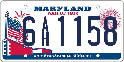 MD license plate 6AH1158