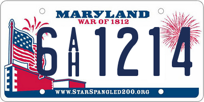 MD license plate 6AH1214