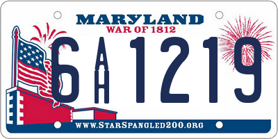 MD license plate 6AH1219
