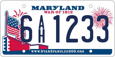 MD license plate 6AH1233