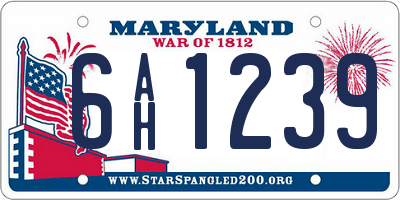 MD license plate 6AH1239