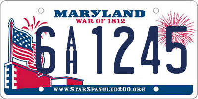 MD license plate 6AH1245