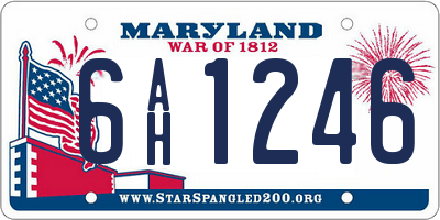 MD license plate 6AH1246