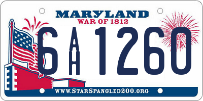 MD license plate 6AH1260