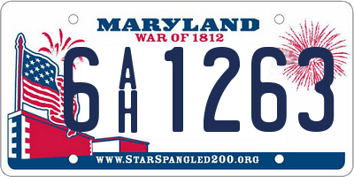 MD license plate 6AH1263