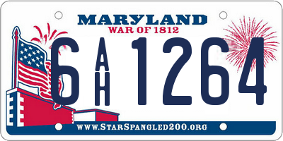 MD license plate 6AH1264