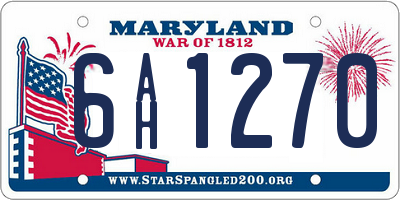 MD license plate 6AH1270