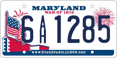 MD license plate 6AH1285