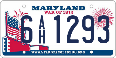 MD license plate 6AH1293