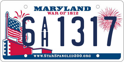 MD license plate 6AH1317