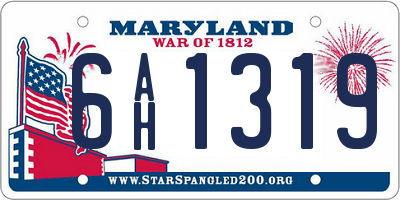 MD license plate 6AH1319
