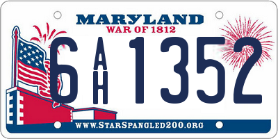 MD license plate 6AH1352
