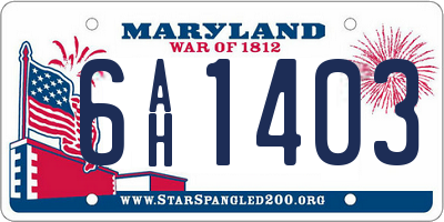 MD license plate 6AH1403