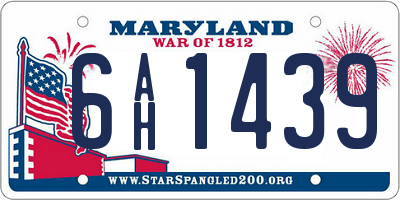 MD license plate 6AH1439