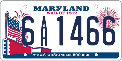 MD license plate 6AH1466