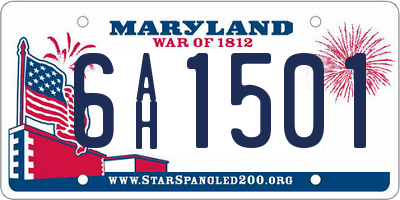 MD license plate 6AH1501