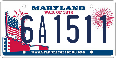 MD license plate 6AH1511