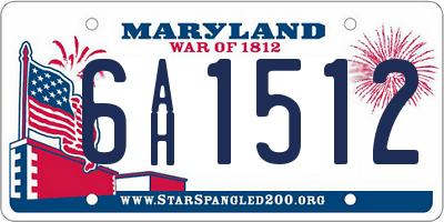 MD license plate 6AH1512