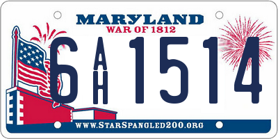 MD license plate 6AH1514
